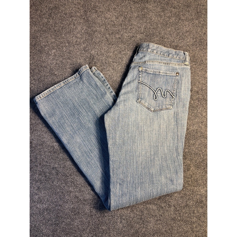 Mossimo Bootcut Jeans Women's 8 Blue Denim Boho Streetwear Whiskered Medium Wash